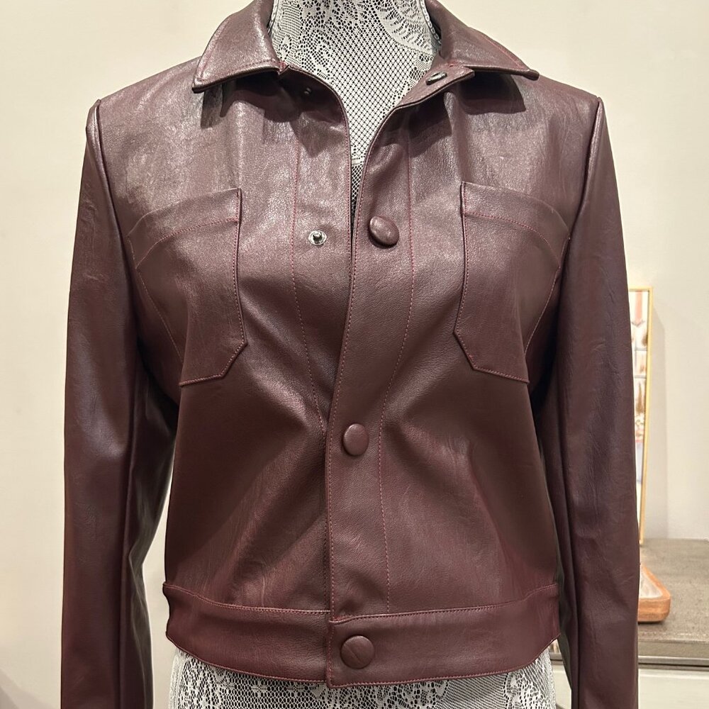 Dear John Syrah Vegan Leather Button Front Jacket